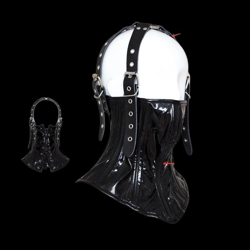 Wet Look Collar Mask