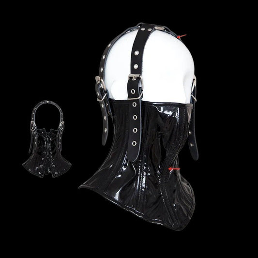 Wet Look Collar Mask