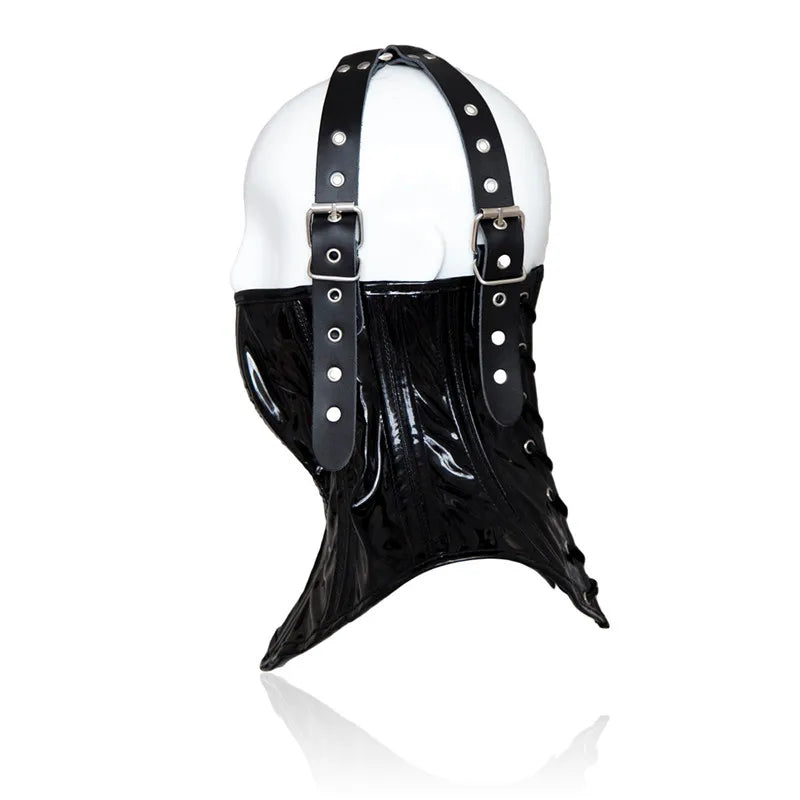 Wet Look Collar Mask