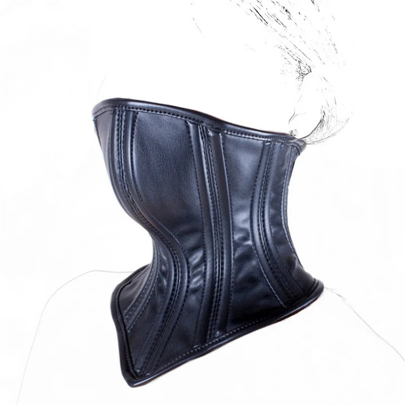 Wet Look Collar Mask