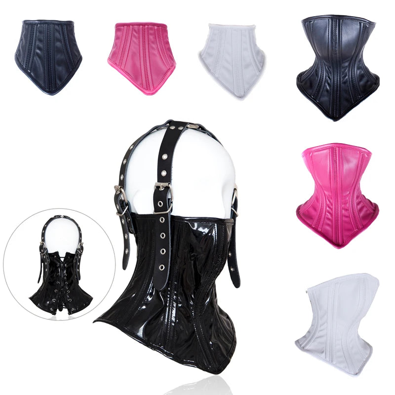 Wet Look Collar Mask