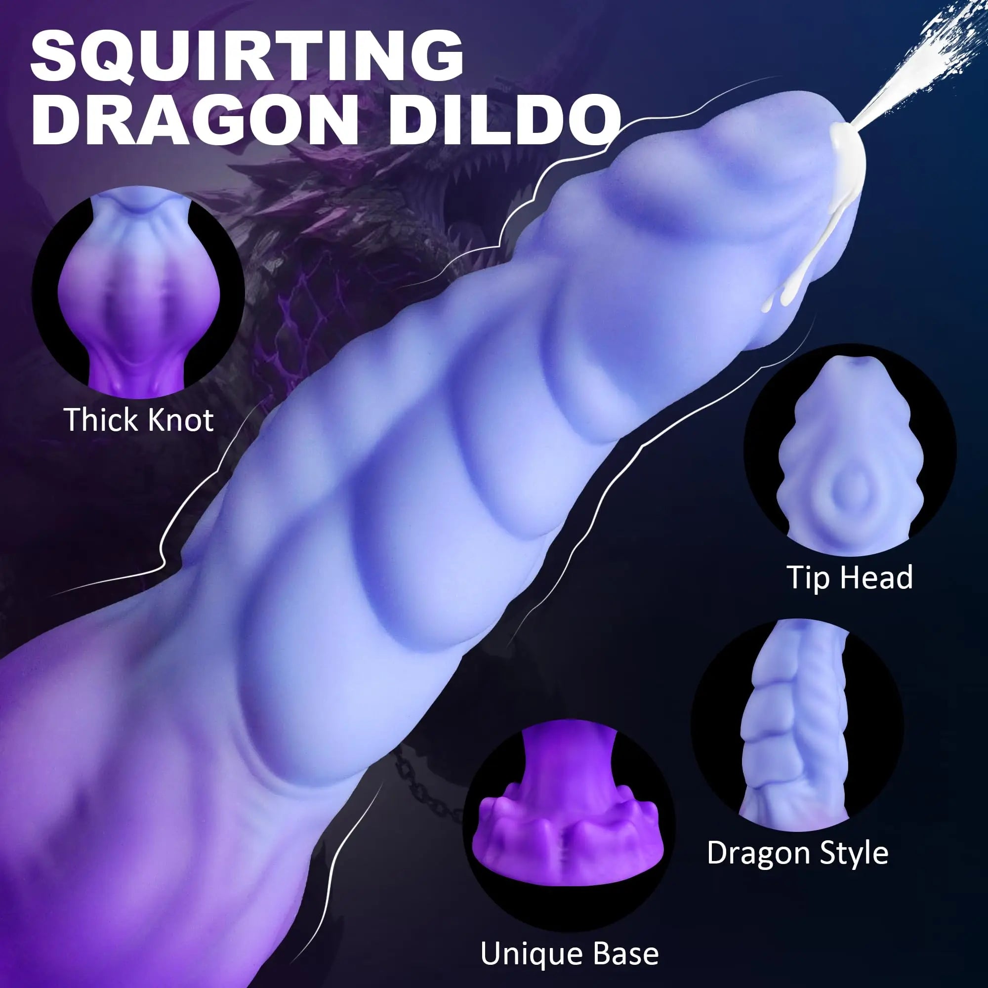 Squirting Dragon Suction Dildo
