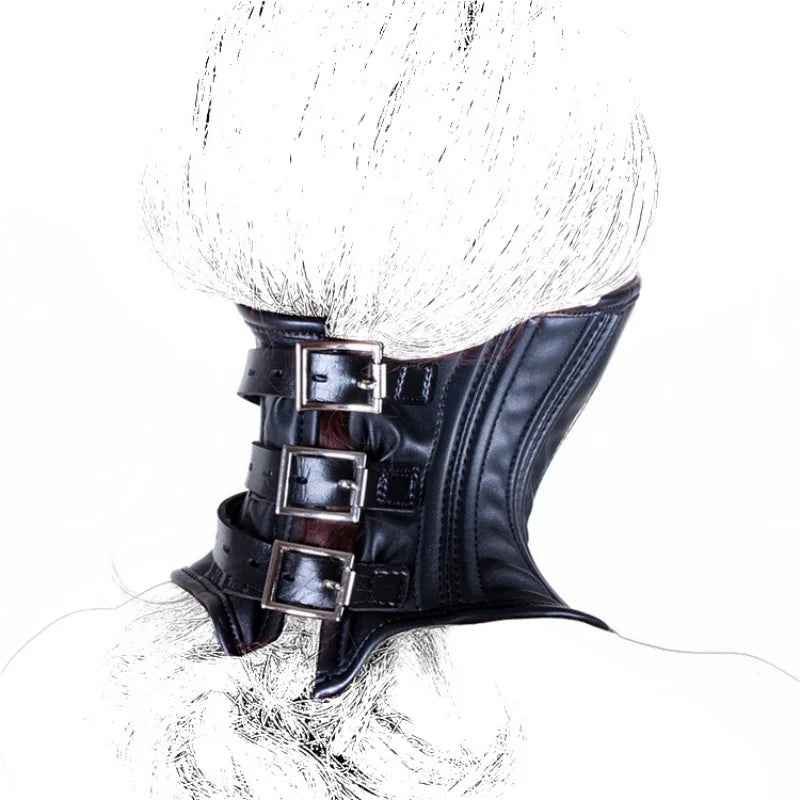 Wet Look Collar Mask