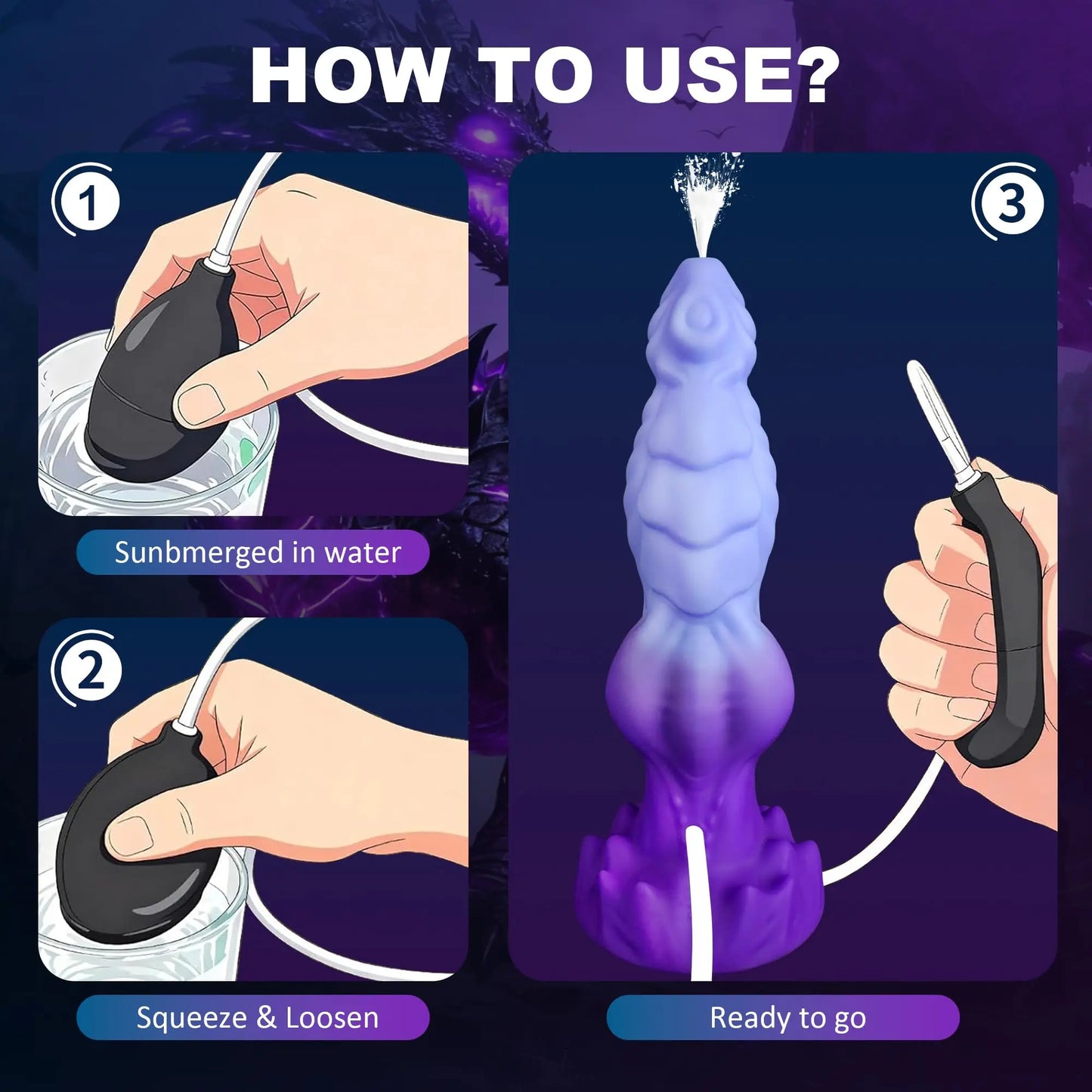 Squirting Dragon Suction Dildo